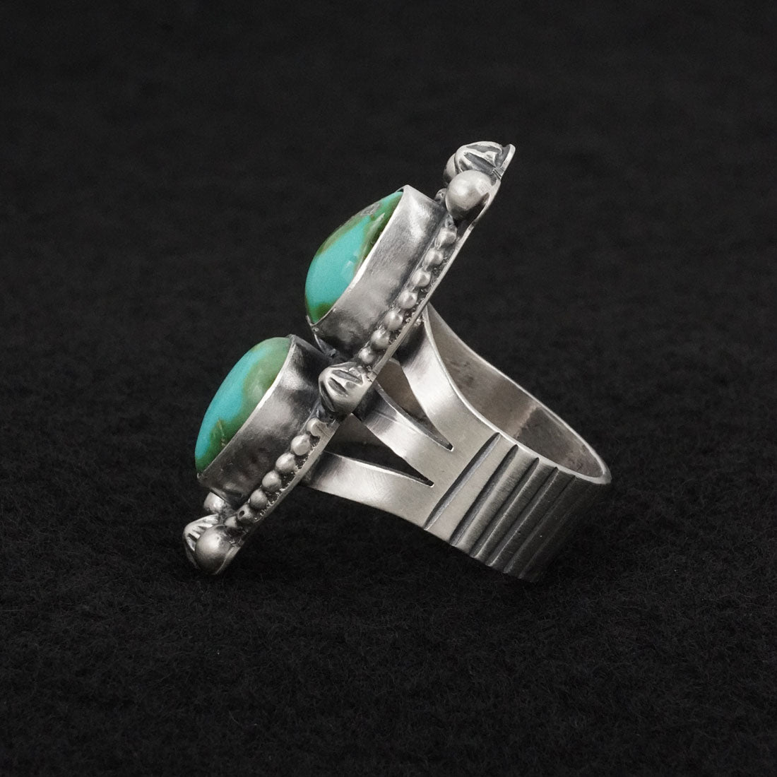 Bobby Johnson Turquoise & Sterling Silver Ring Size 8
