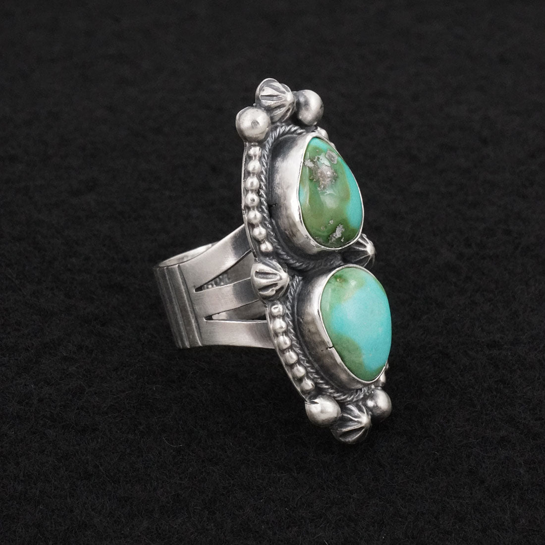 Bobby Johnson Turquoise & Sterling Silver Ring Size 8