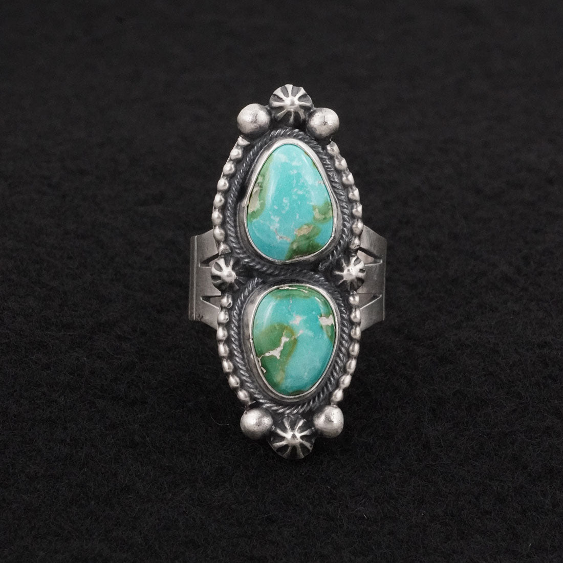 Bobby Johnson Turquoise & Sterling Silver Ring Size 9