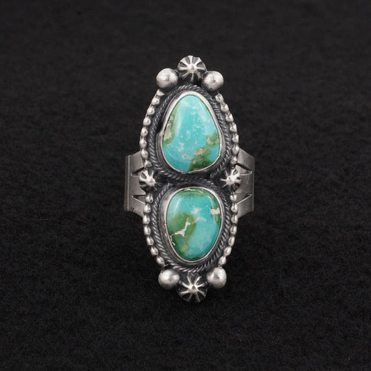 Bobby Johnson Turquoise & Sterling Silver Ring Size 9