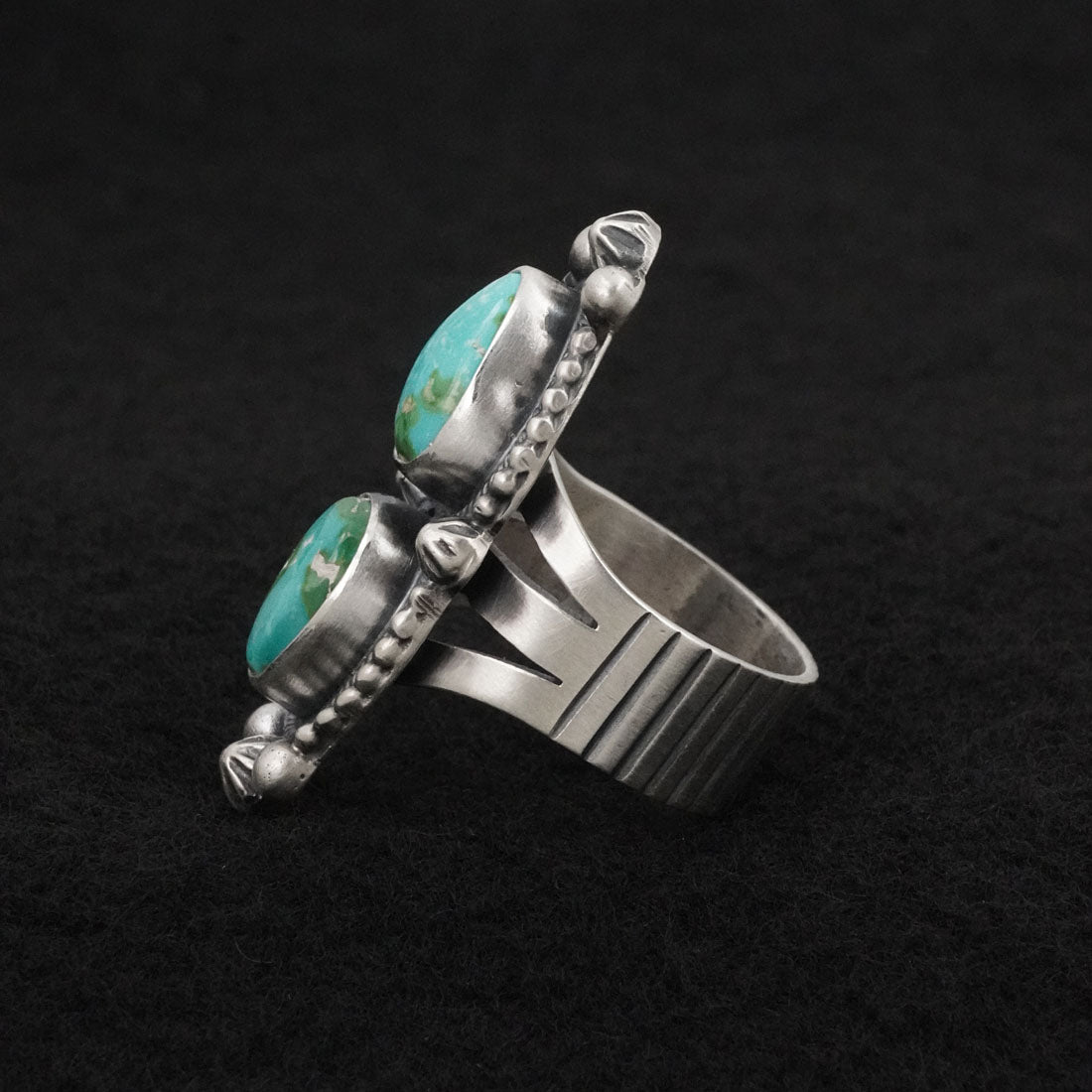 Bobby Johnson Turquoise & Sterling Silver Ring Size 9