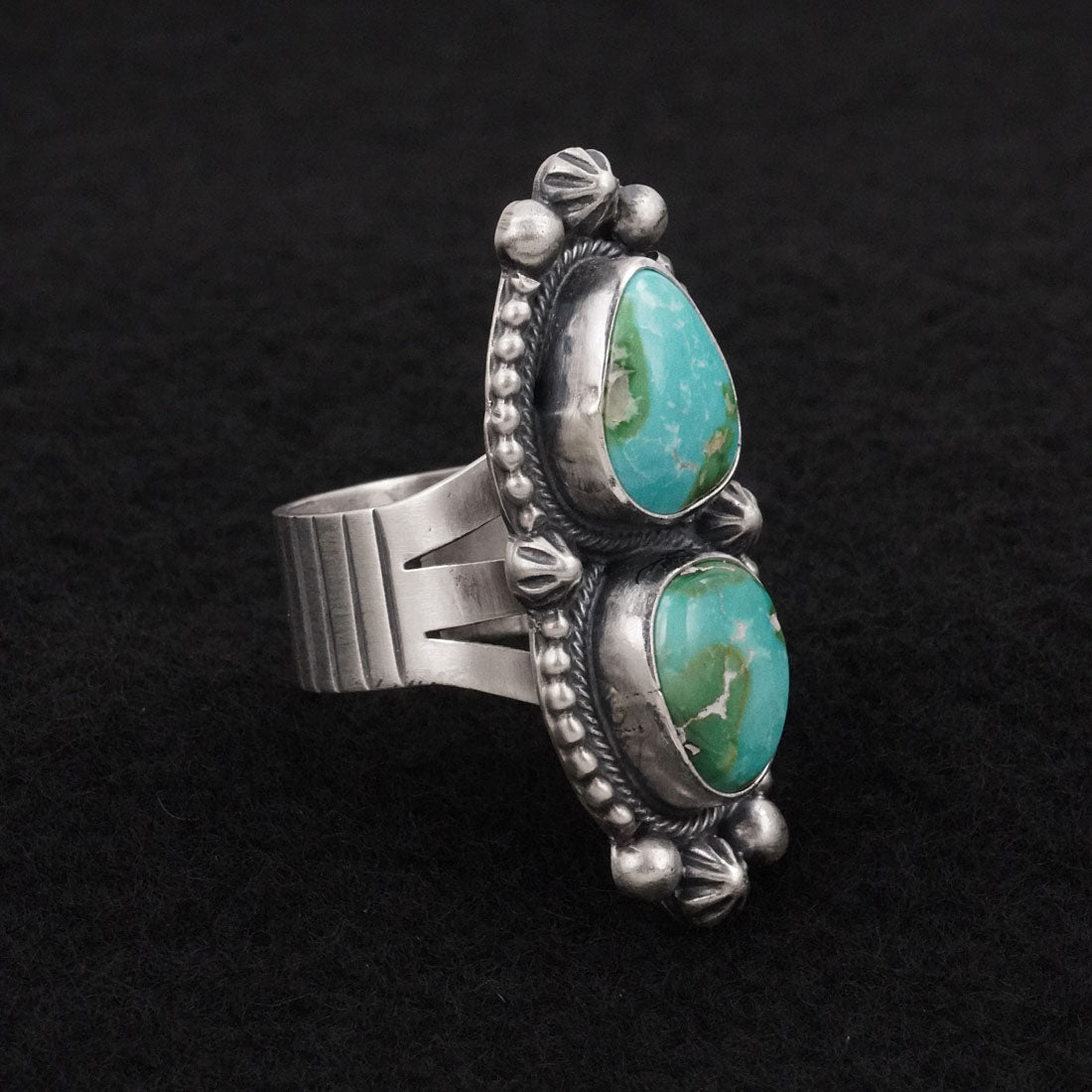 Bobby Johnson Turquoise & Sterling Silver Ring Size 9