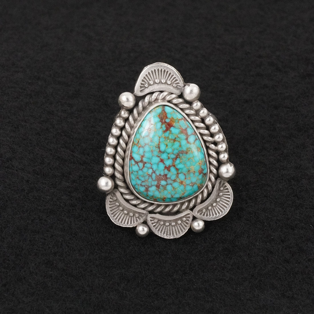 Michael Calladitto Turquoise & Sterling Silver Ring Size 9