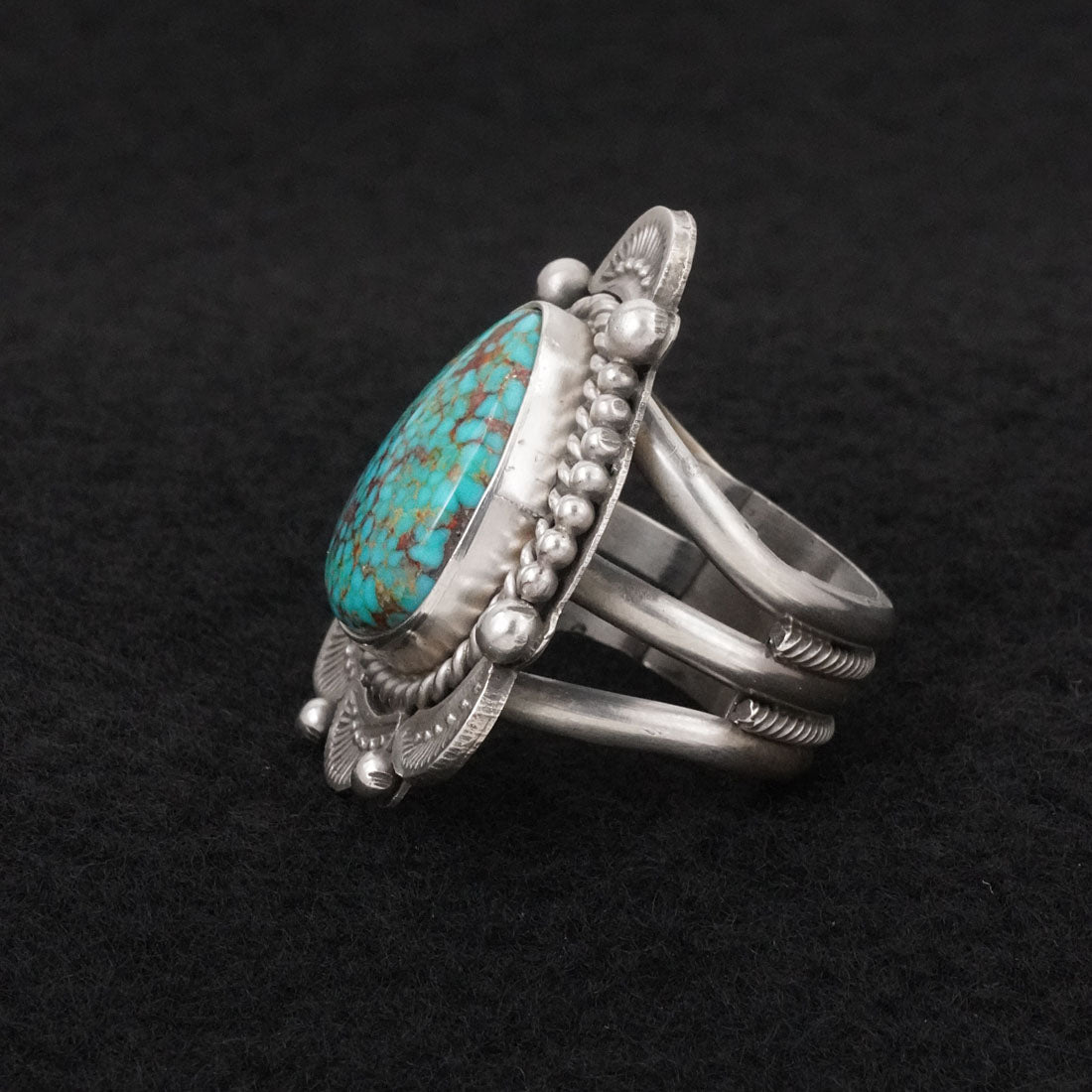 Michael Calladitto Turquoise & Sterling Silver Ring Size 9