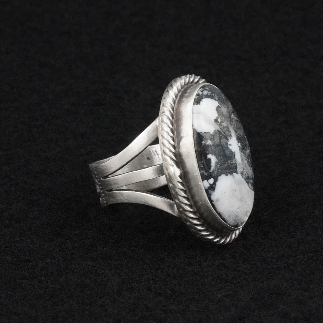 Kathleen Livingston White Buffalo & Sterling Silver Ring Size 7