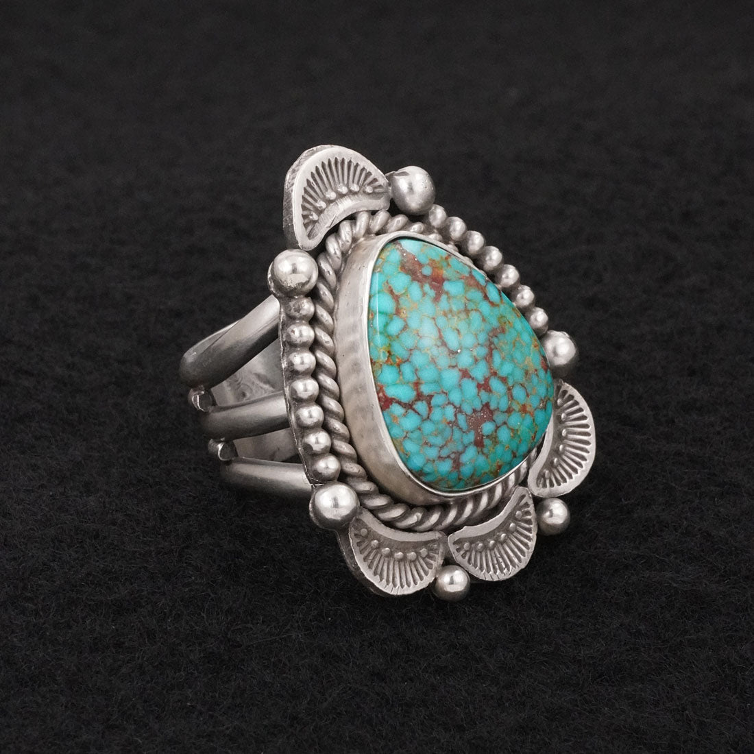 Michael Calladitto Turquoise & Sterling Silver Ring Size 9