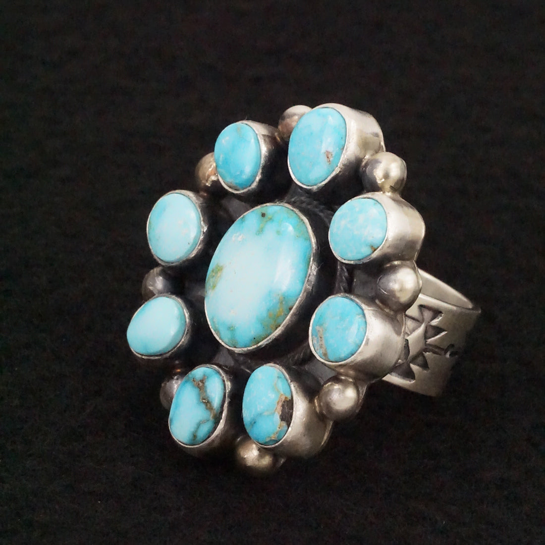 Kathleen Livingston Turquoise & Sterling Silver Ring Size 8.5