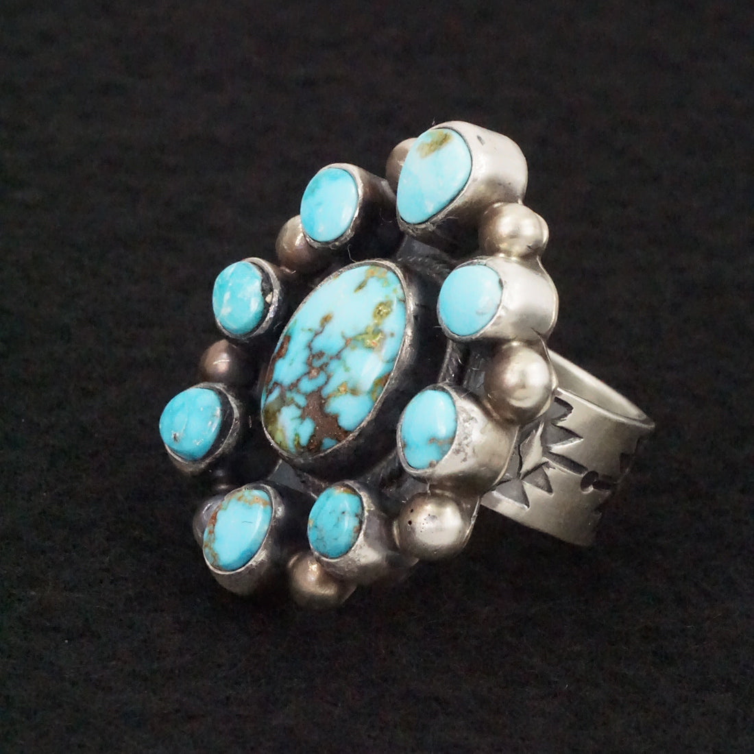 Kathleen Livingston Turquoise & Sterling Silver Ring Size 8