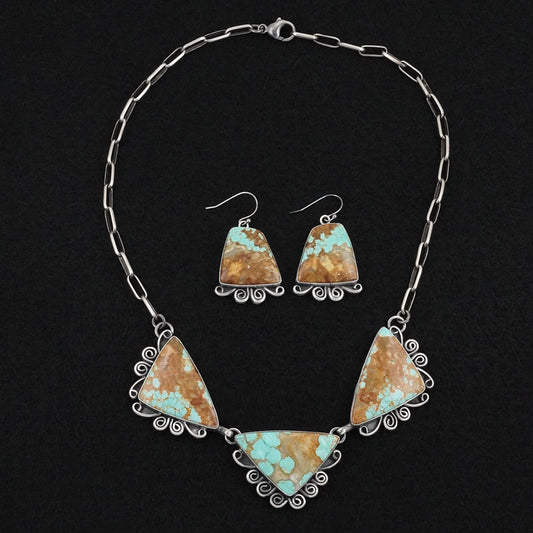 Paul Livingston Turquoise & Sterling Silver Necklace Set