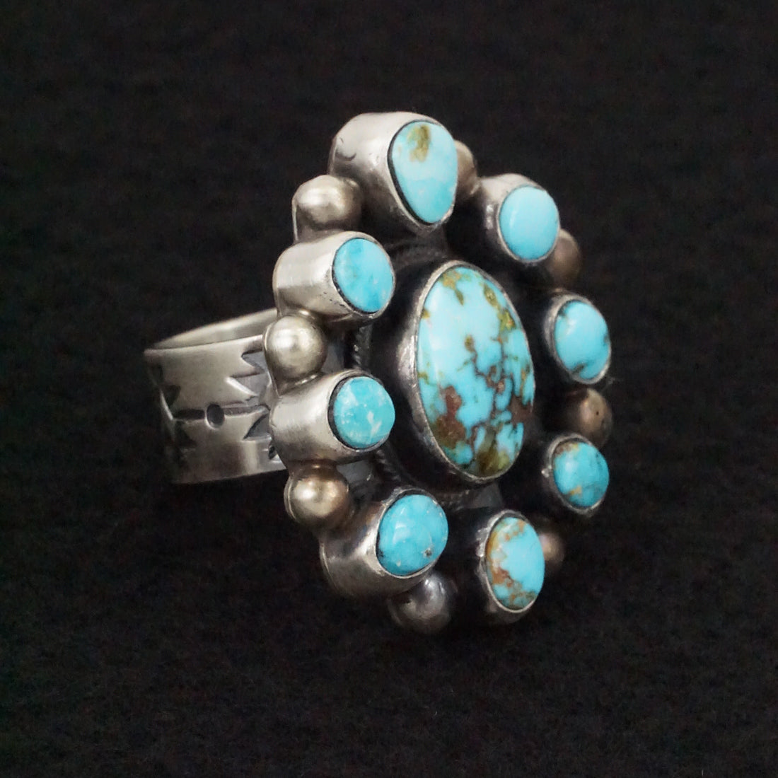 Kathleen Livingston Turquoise & Sterling Silver Ring Size 8