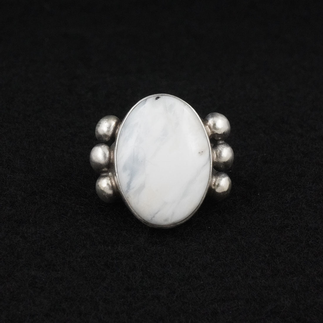 Kathleen Livingston White Buffalo & Sterling Silver Ring Size 8