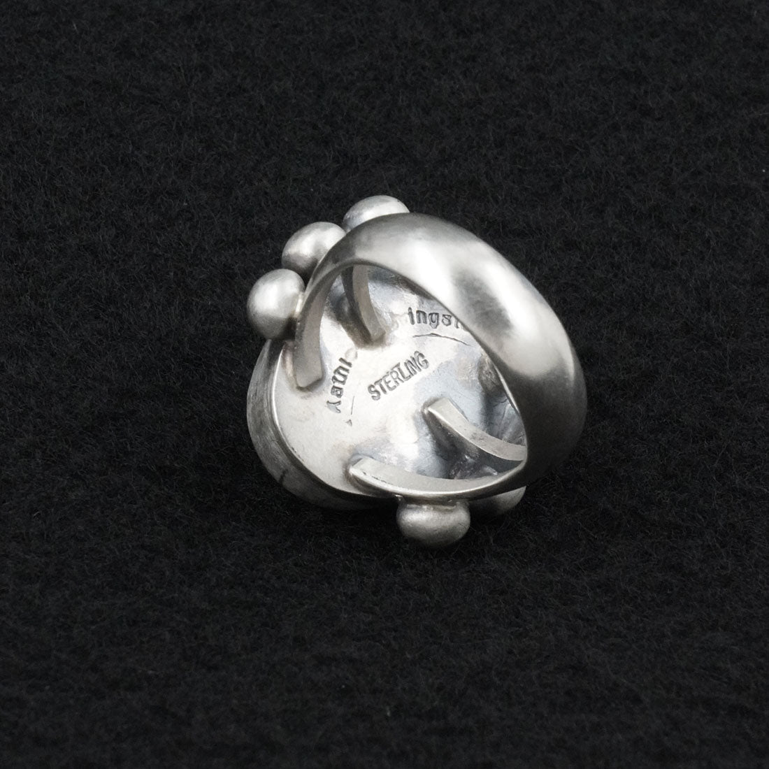 Kathleen Livingston White Buffalo & Sterling Silver Ring Size 8