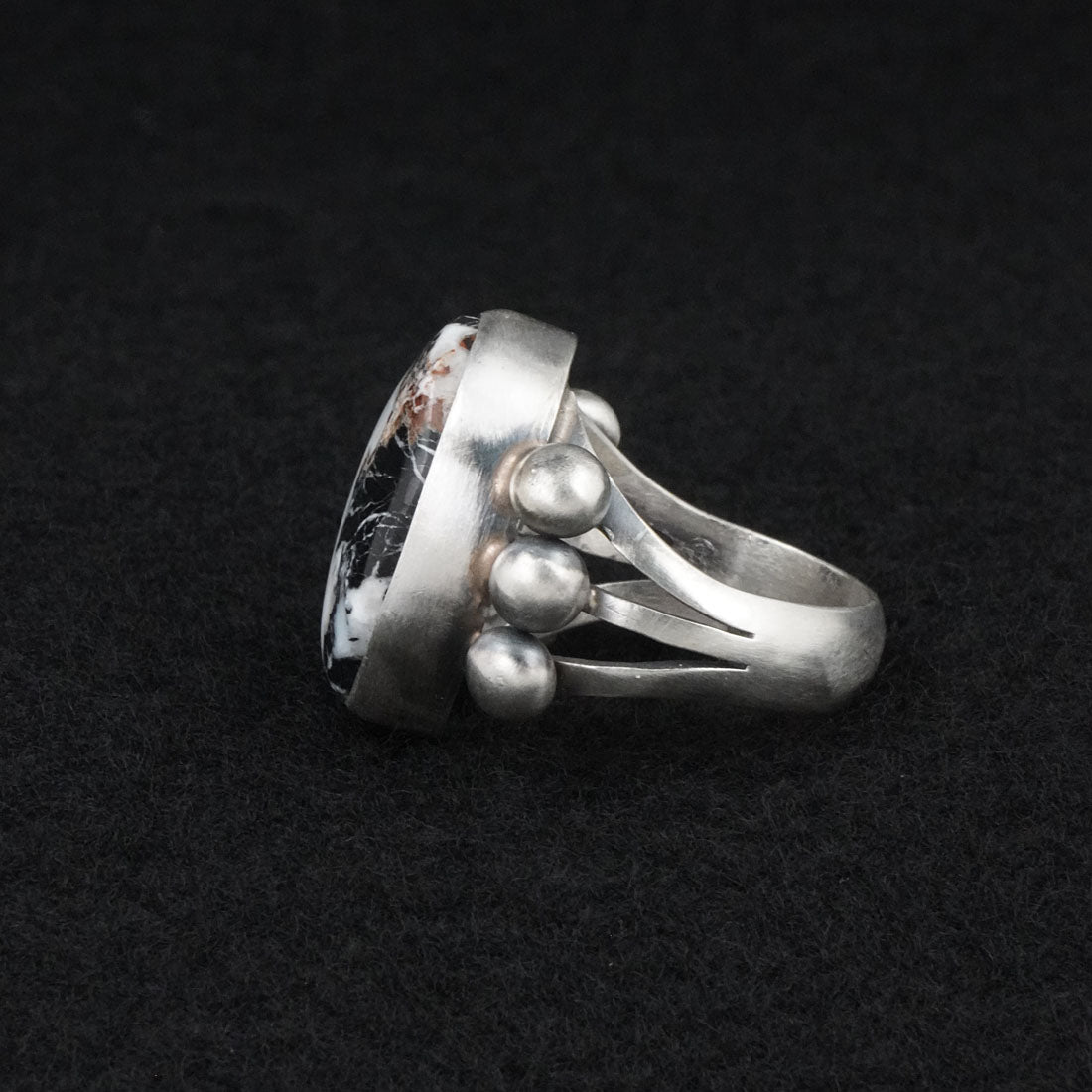 Kathleen Livingston White Buffalo & Sterling Silver Ring Size 8