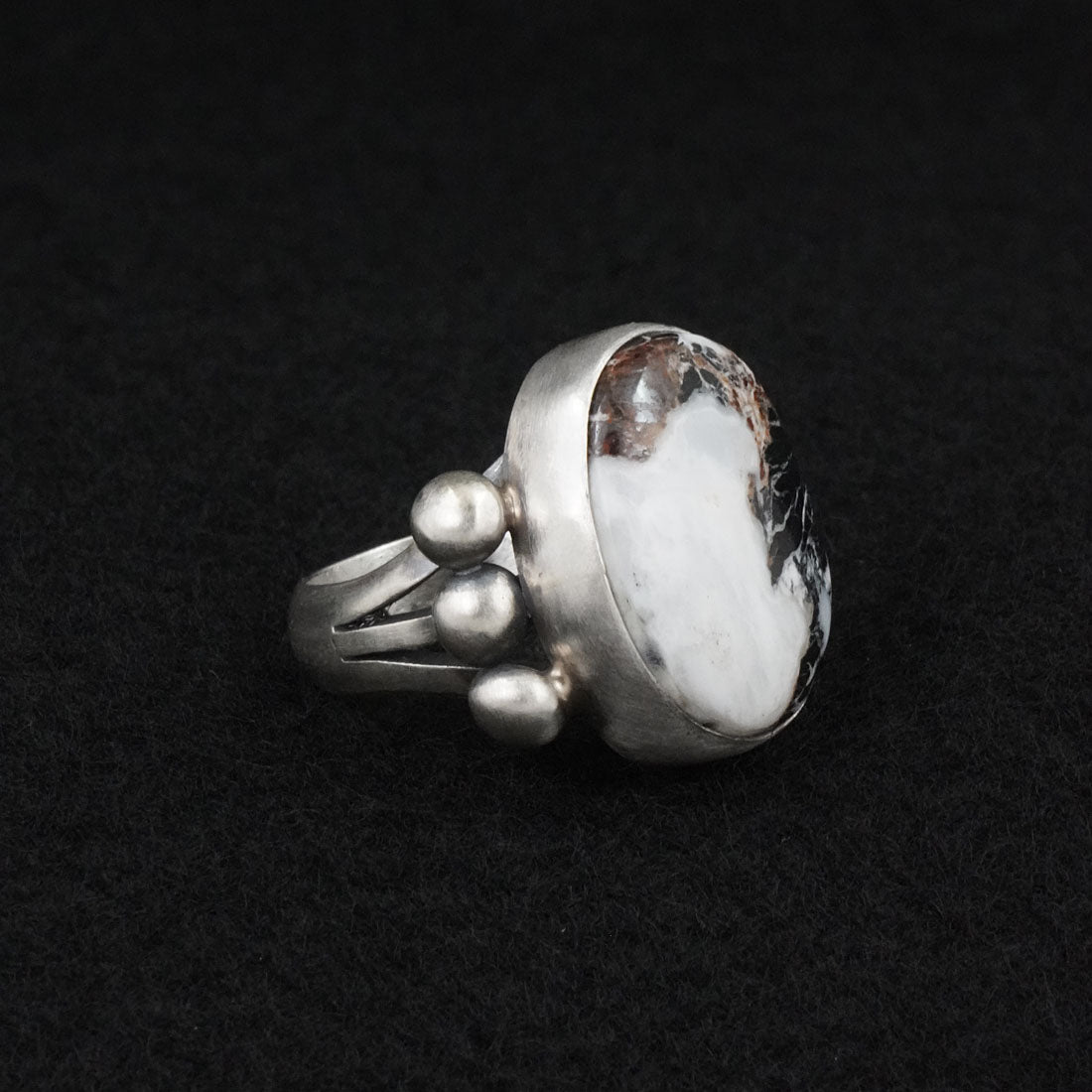 Kathleen Livingston White Buffalo & Sterling Silver Ring Size 8