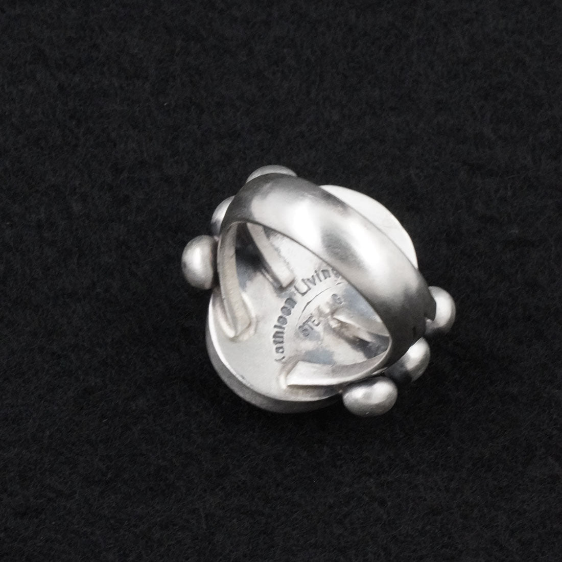 Kathleen Livingston White Buffalo & Sterling Silver Ring Size 8