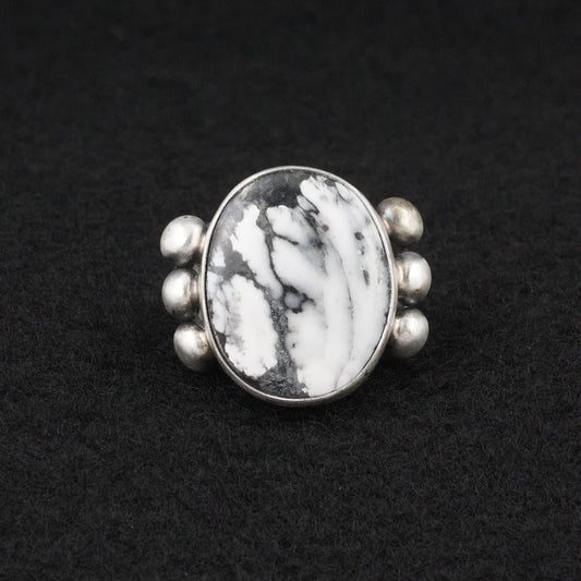 Kathleen Livingston White Buffalo & Sterling Silver Ring Size 9