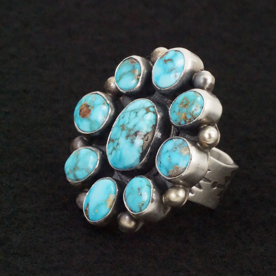 Kathleen Livingston Turquoise & Sterling Silver Ring Size 7.5