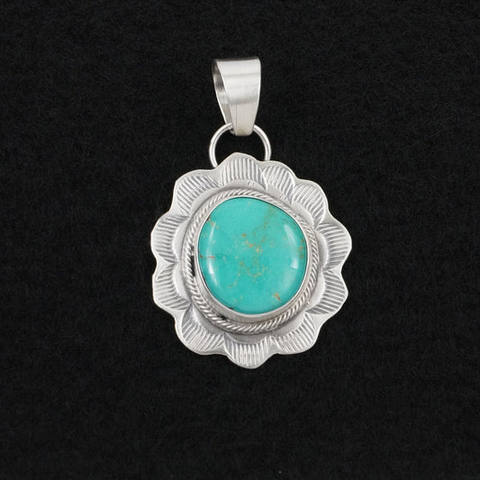Cordell Platero Turquoise & Sterling Silver Pendant