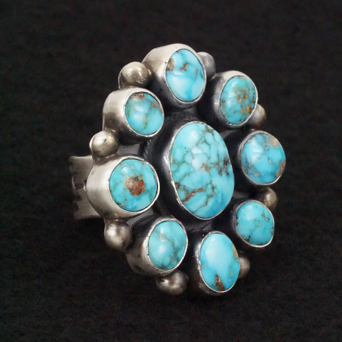 Kathleen Livingston Turquoise & Sterling Silver Ring Size 7.5