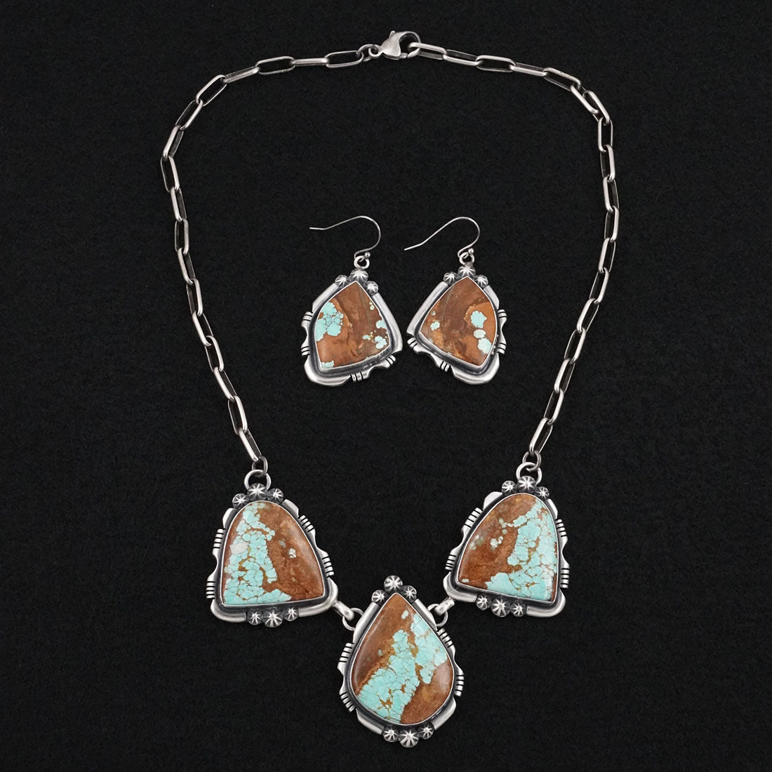 Paul Livingston Turquoise & Sterling Silver Necklace Set