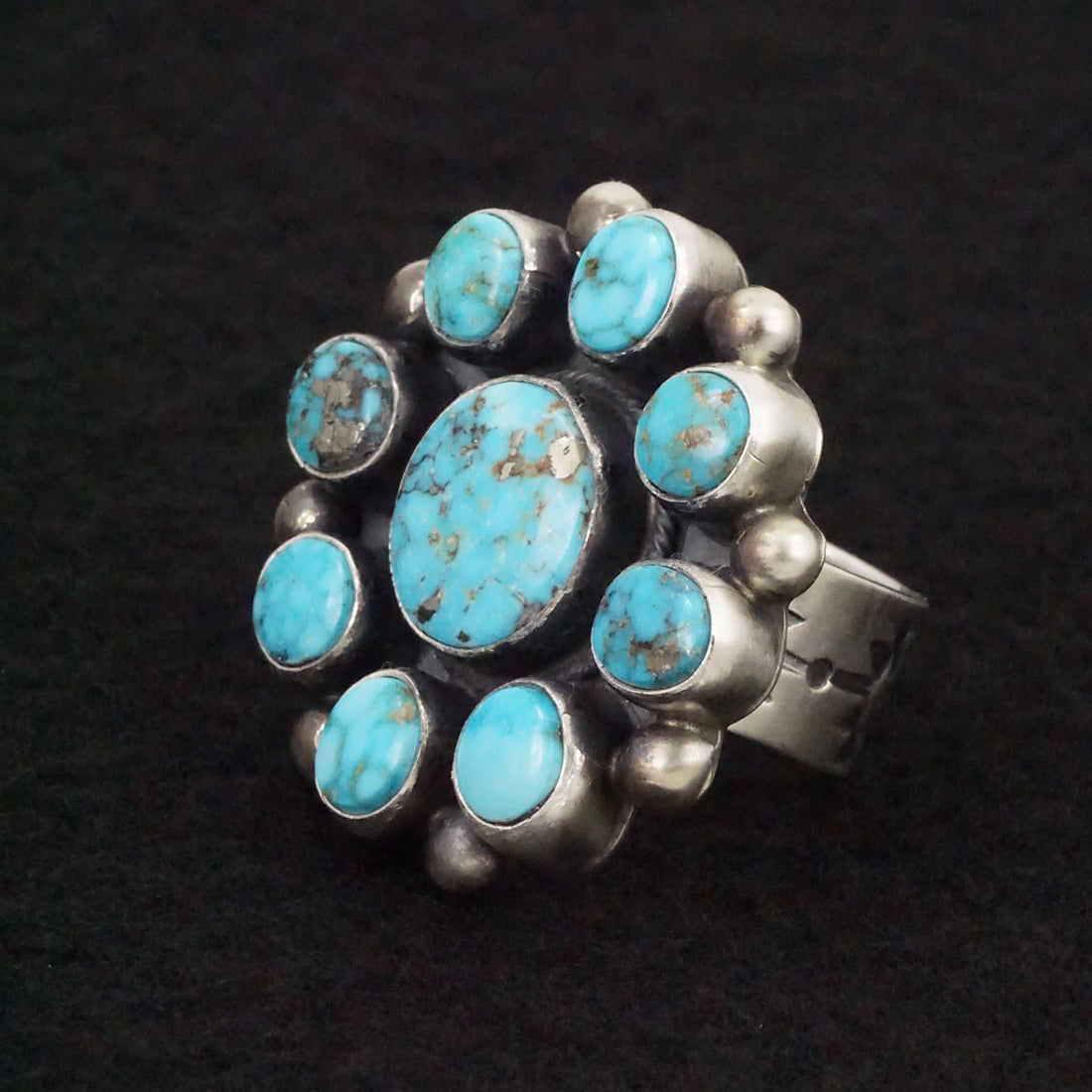 Kathleen Livingston Turquoise & Sterling Silver Ring Size 7.5