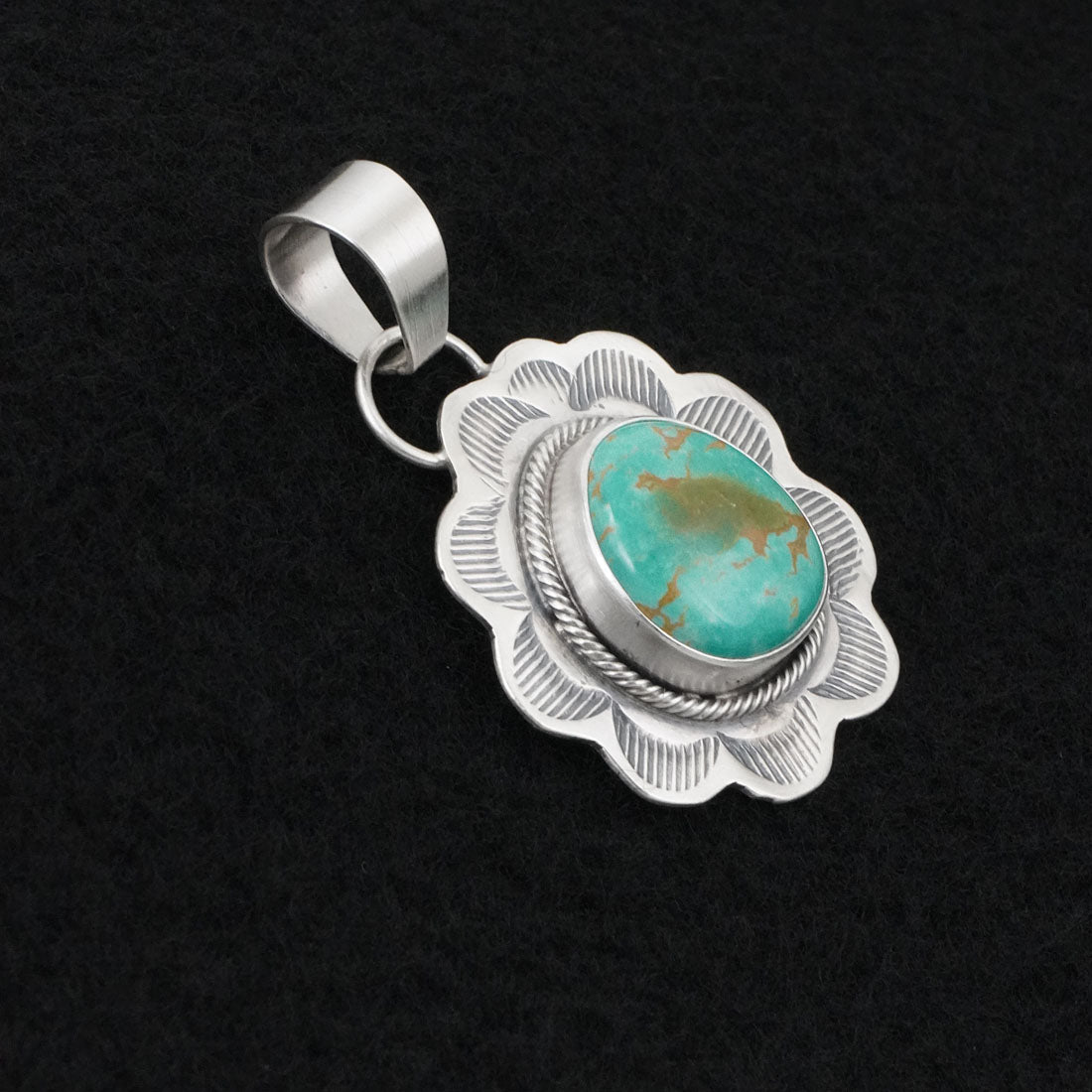 Cordell Platero Turquoise & Sterling Silver Pendant