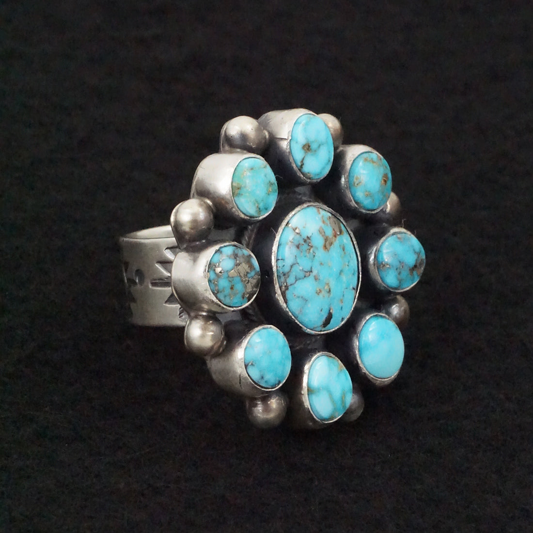 Kathleen Livingston Turquoise & Sterling Silver Ring Size 7.5