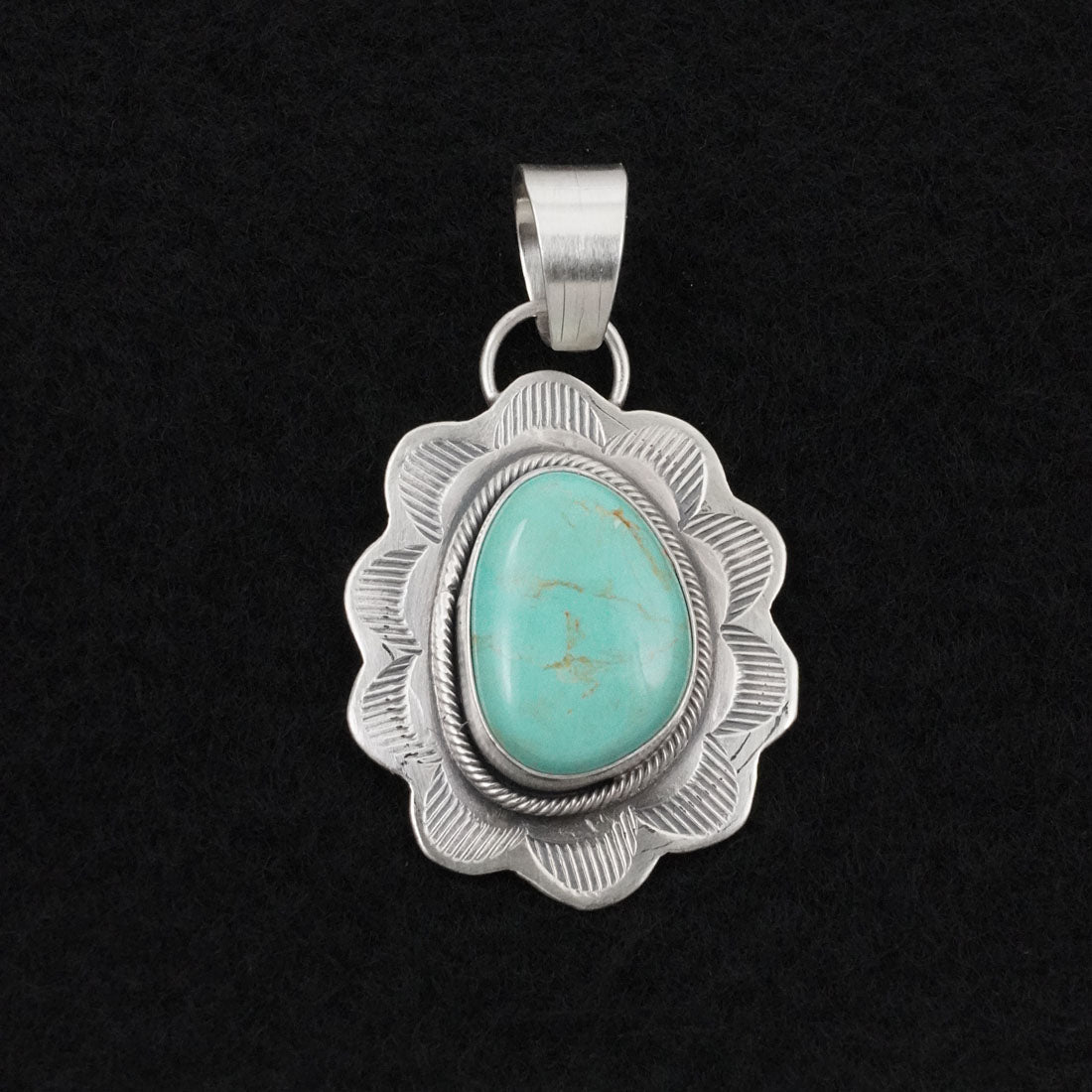 Cordell Platero Turquoise & Sterling Silver Pendant