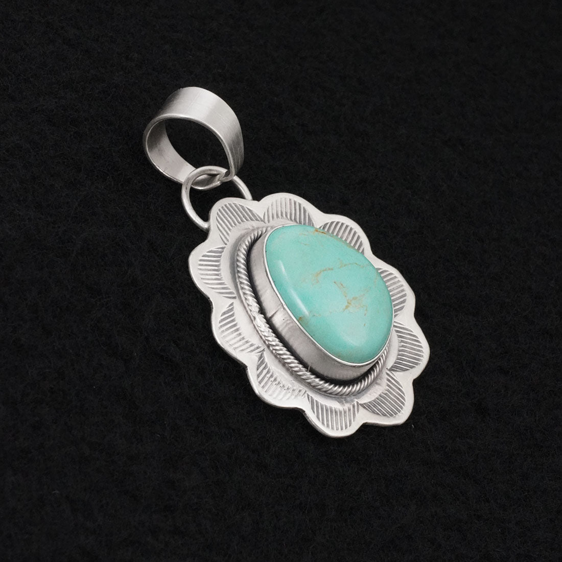 Cordell Platero Turquoise & Sterling Silver Pendant