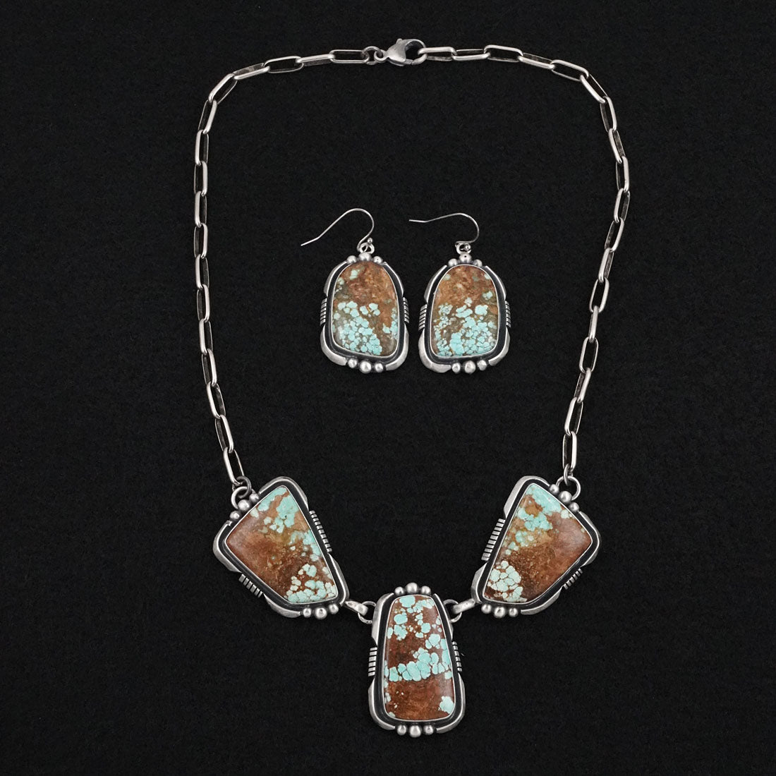 Paul Livingston Turquoise & Sterling Silver Necklace Set