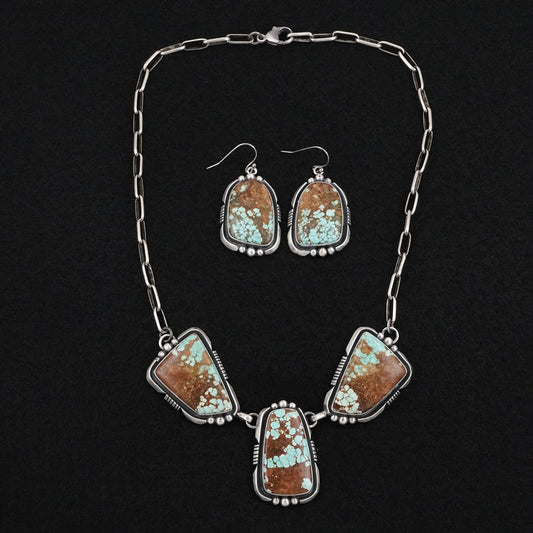 Paul Livingston Turquoise & Sterling Silver Necklace Set