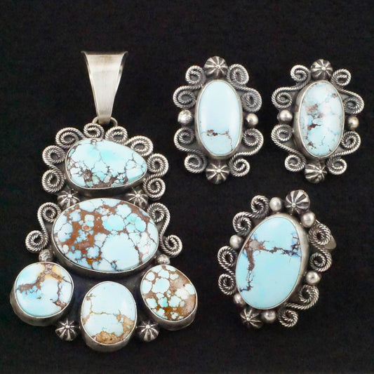 Darrin Livingston Turquoise & Sterling Silver Pendant Set