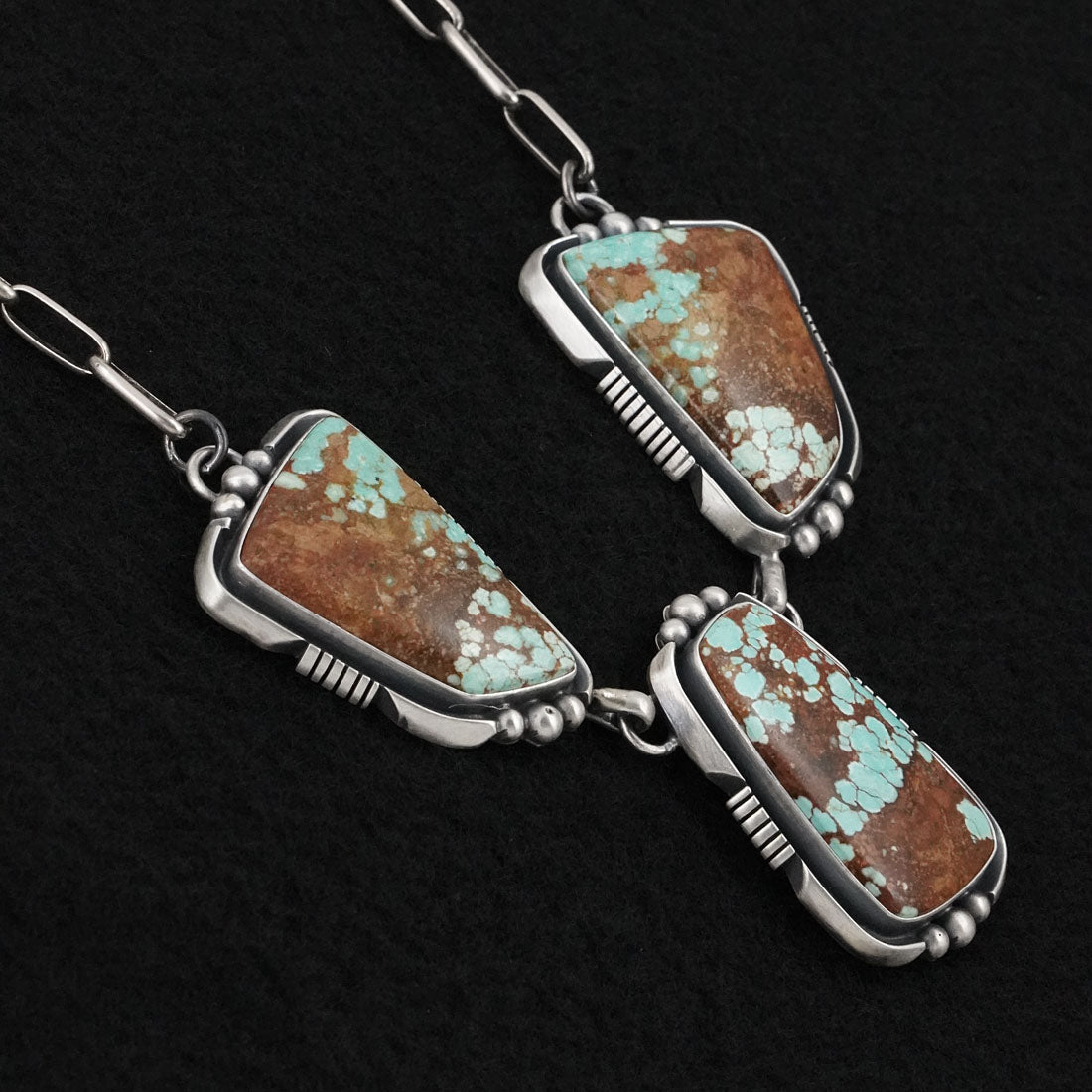 Paul Livingston Turquoise & Sterling Silver Necklace Set
