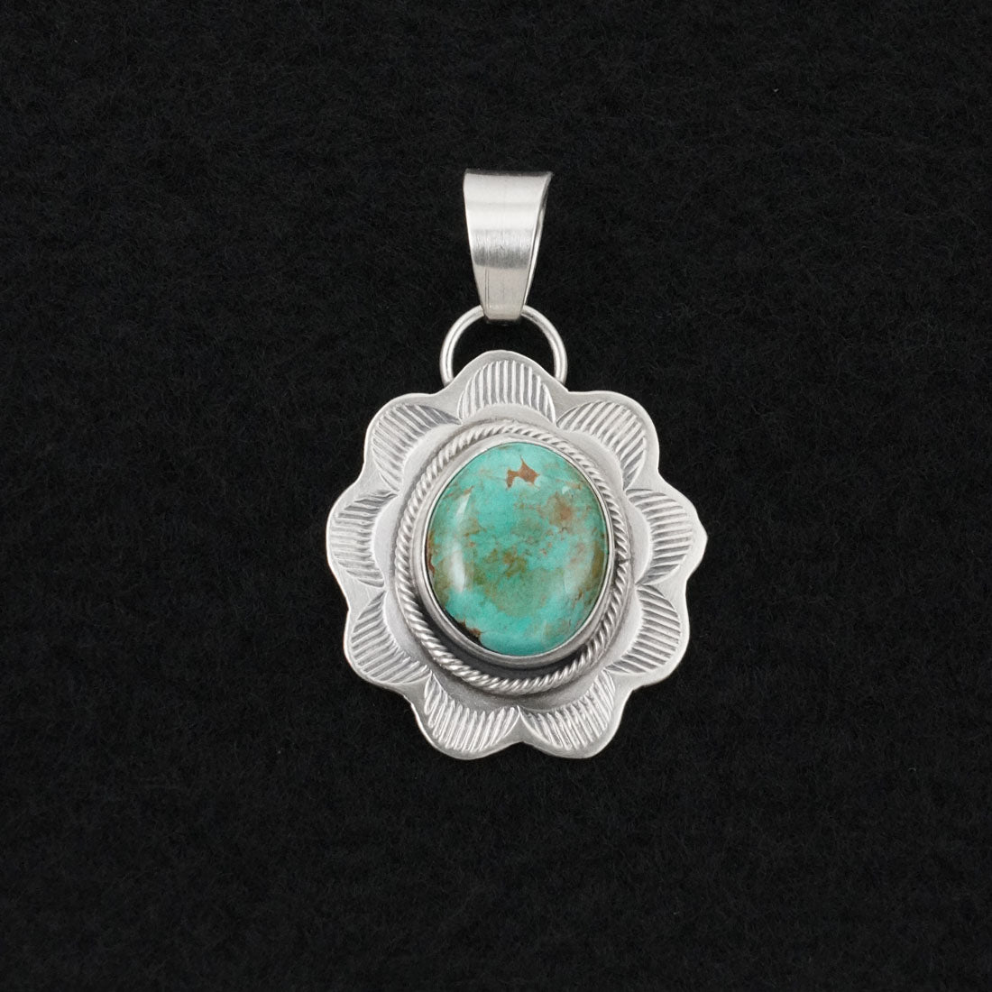 Cordell Platero Turquoise & Sterling Silver Pendant