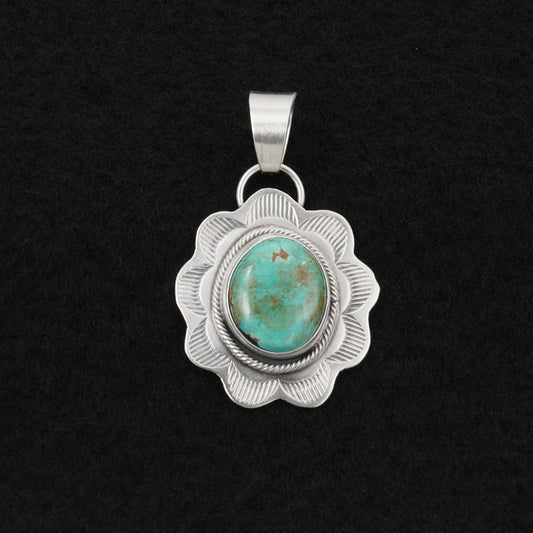 Cordell Platero Turquoise & Sterling Silver Pendant