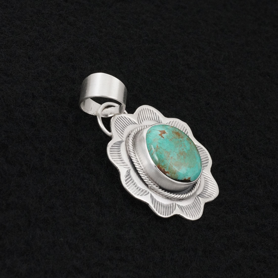 Cordell Platero Turquoise & Sterling Silver Pendant