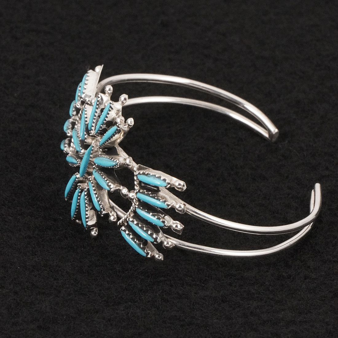 Gerald Etsate Turquoise & Sterling Silver Squash Blossom Set