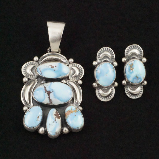 Darrin Livingston Turquoise & Sterling Silver Earrings & Pendant