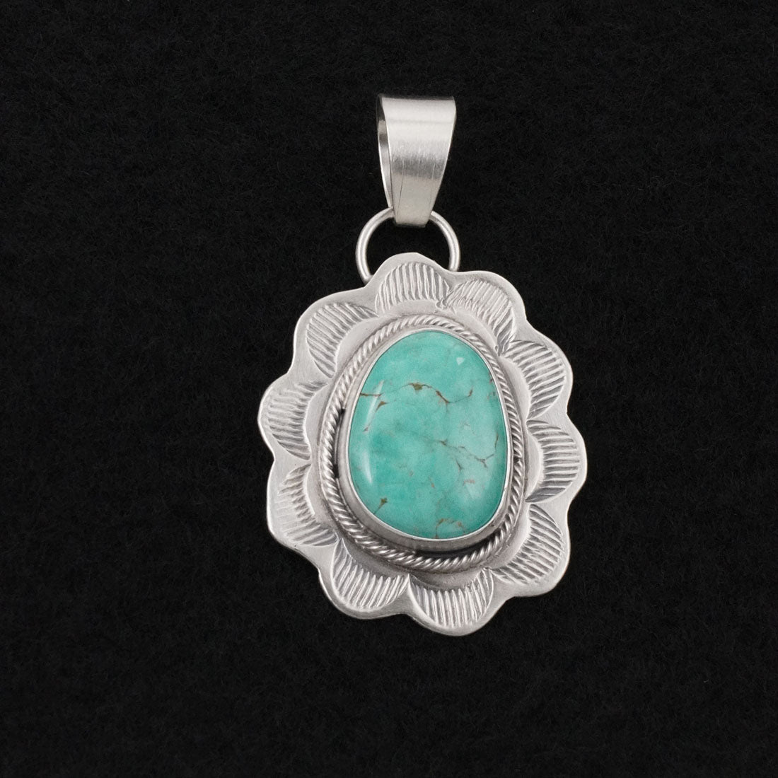 Cordell Platero Turquoise & Sterling Silver Pendant