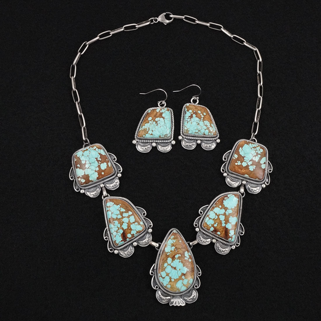 Paul Livingston Turquoise & Sterling Silver Necklace Set