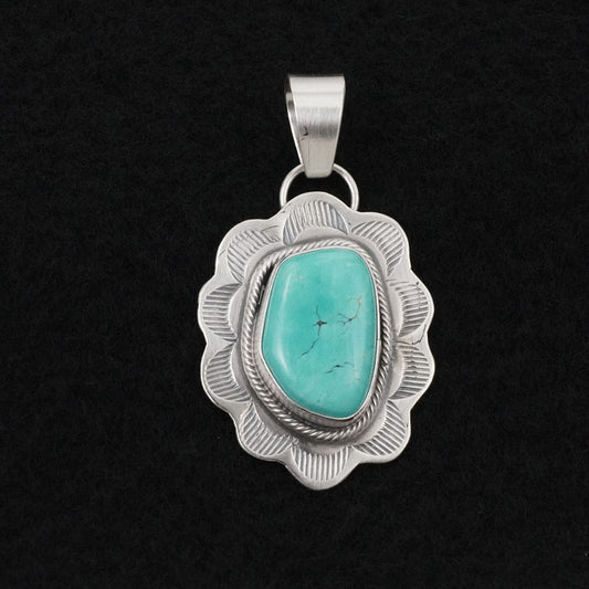 Cordell Platero Turquoise & Sterling Silver Pendant