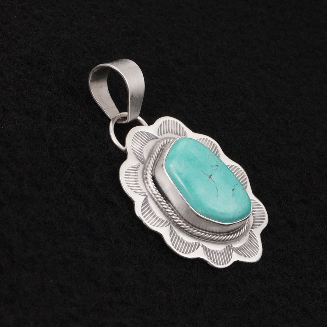 Cordell Platero Turquoise & Sterling Silver Pendant