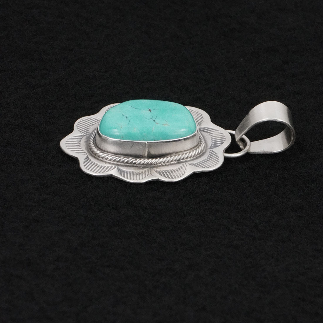 Cordell Platero Turquoise & Sterling Silver Pendant