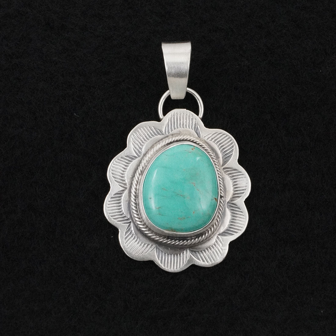 Cordell Platero Turquoise & Sterling Silver Pendant