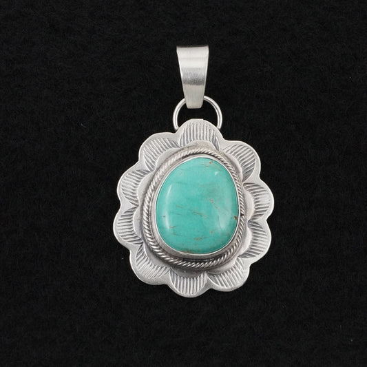 Cordell Platero Turquoise & Sterling Silver Pendant