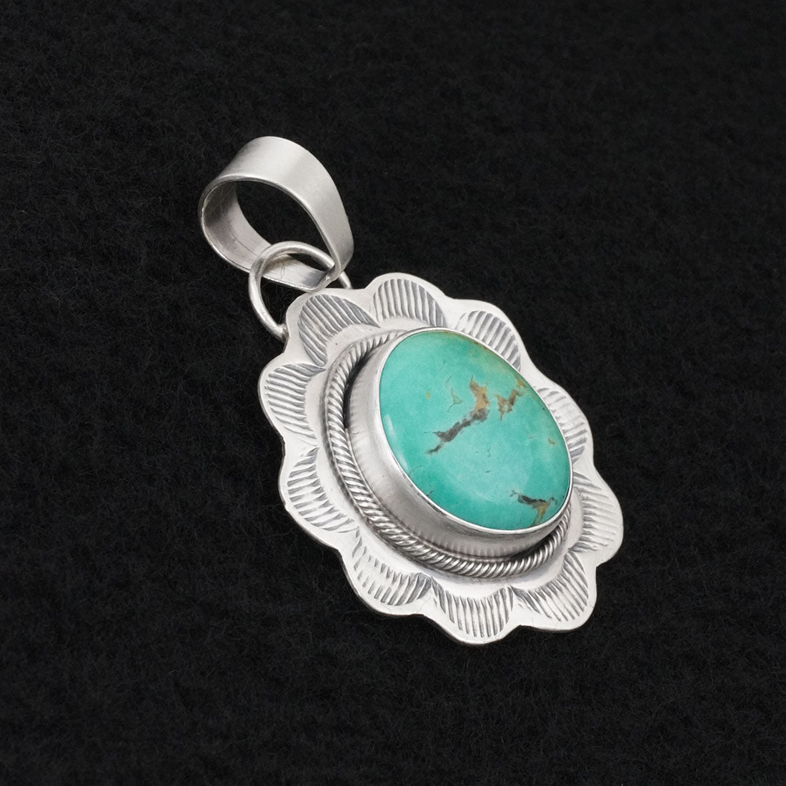 Cordell Platero Turquoise & Sterling Silver Pendant