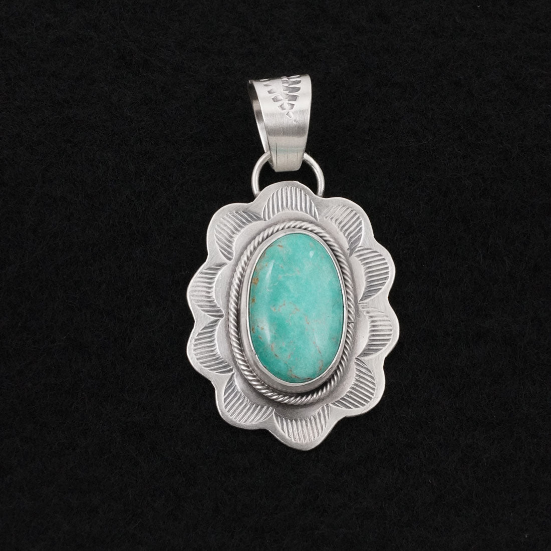 Cordell Platero Turquoise & Sterling Silver Pendant