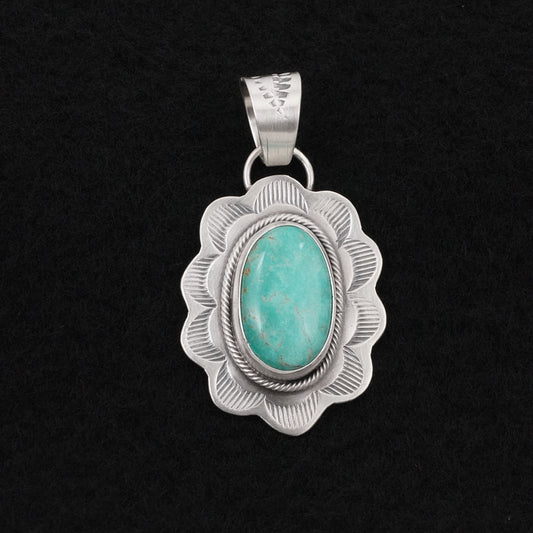 Cordell Platero Turquoise & Sterling Silver Pendant
