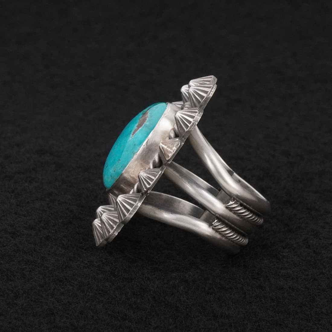 Michael Calladitto Turquoise & Sterling Silver Ring Size 8.5