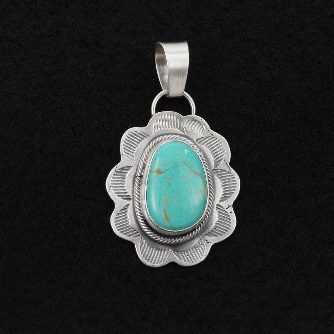 Cordell Platero Turquoise & Sterling Silver Pendant